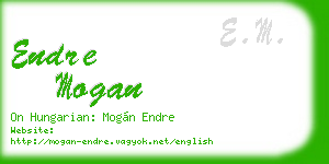 endre mogan business card