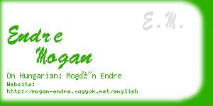 endre mogan business card